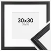 Ramme Siljan Sort 30x30 cm - Passepartout Hvid 20x20 cm