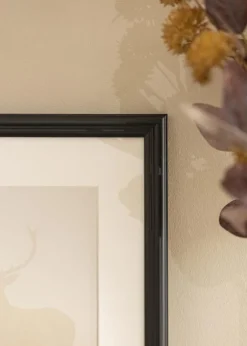 Ramme Siljan Sort 30x40 cm - Passepartout Hvid 18x27 cm