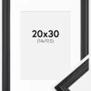Ramme Siljan Sort 20x30 cm - Passepartout Hvid 15x21 cm (A5)