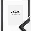 Ramme Siljan Sort 24x30 cm - Passepartout Hvid 6x8 inches