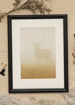 Ramme Siljan Sort 70x90 cm - Passepartout Hvid 56x71 cm