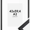 Ramme Siljan Sort 42x59,4 cm (A2) - Passepartout Hvid 25x38 cm