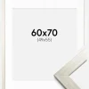 Ramme Silver Wood 60x70 cm - Passepartout Hvid 50x56 cm