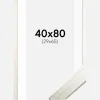 Ramme Silver Wood 40x80 cm - Passepartout Hvid 30x66 cm
