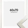 Ramme Silver Wood 60x70 cm - Passepartout Hvid 20x24 inches