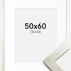 Ramme Silver Wood 50x60 cm - Passepartout Hvid 35x45 cm