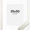 Ramme Silver Wood 35x50 cm - Passepartout Hvid 24x30 cm
