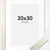 Ramme Silver Wood 20x30 cm - Passepartout Hvid 15x22 cm