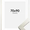 Ramme Silver Wood 70x90 cm - Passepartout Hvid 55x70 cm