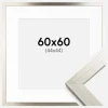 Ramme Silver Wood 60x60 cm - Passepartout Hvid 45x45 cm