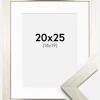 Ramme Silver Wood 20x25 cm - Passepartout Hvid 15x20 cm
