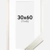 Ramme Silver Wood 30x60 cm - Passepartout Hvid 18x46 cm