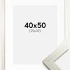 Ramme Silver Wood 40x50 cm - Passepartout Hvid 30x40 cm