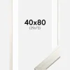 Ramme Silver Wood 40x80 cm - Passepartout Hvid 30x74 cm