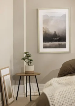 Ramme Silver Wood 55x70 cm - Passepartout Hvid 43,2x61 cm (A2+)