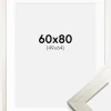 Ramme Silver Wood 60x80 cm - Passepartout Hvid 50x65 cm