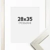 Ramme Silver Wood 28x35 cm - Passepartout Hvid 8x10 inches