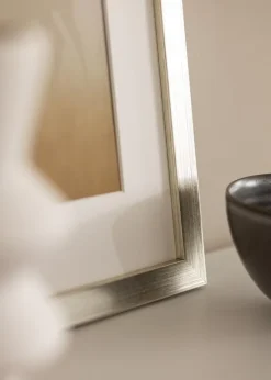 Ramme Silver Wood 40x40 cm - Passepartout Hvid 32x32 cm