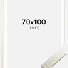 Ramme Silver Wood 70x100 cm - Passepartout Hvid 62x93 cm