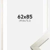 Ramme Silver Wood 62x85 cm - Passepartout Hvid 20x30 inches