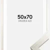 Ramme Silver Wood 50x70 cm - Passepartout Hvid 42x59,4 cm (A2)