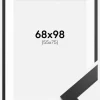 Ramme sort træ 68x98 cm - Passepartout Hvid 56x76 cm