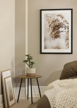 Ramme sort træ 45x45 cm - Passepartout Hvid 34x34 cm