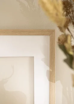Ramme Stilren Eg 25x35 cm - Passepartout Hvid 15x25 cm