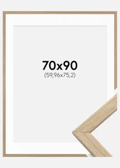 Ramme Stilren Eg 70x90 cm - Passepartout Hvid 24x30 inches