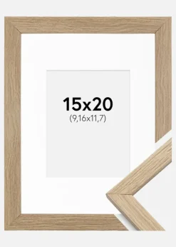 Ramme Stilren Eg 15x20 cm - Passepartout Hvid 4x5 inches
