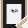 Ramme Stilren Eg 15x20 cm - Passepartout Sort 11x15 cm