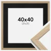 Ramme Stilren Eg 40x40 cm - Passepartout Sort 32x32 cm