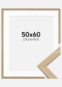 Ramme Stilren Eg 50x60 cm - Passepartout Hvid 16x20 inches