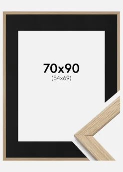 Ramme Stilren Eg 70x90 cm - Passepartout Sort 55x70 cm