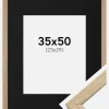Ramme Stilren Eg 35x50 cm - Passepartout Sort 24x30 cm