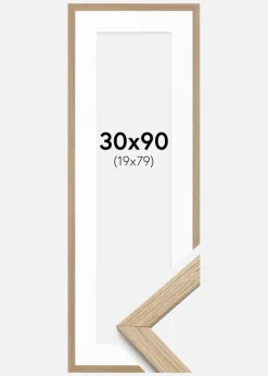 Ramme Stilren Eg 30x90 cm - Passepartout Hvid 20x80 cm