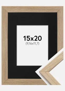 Ramme Stilren Eg 15x20 cm - Passepartout Sort 4x5 inches