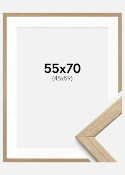 Ramme Stilren Eg 55x70 cm - Passepartout Hvid 46x60 cm