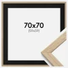 Ramme Stilren Eg 70x70 cm - Passepartout Sort 60x60 cm