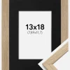 Ramme Stilren Eg 13x18 cm - Passepartout Sort 3,5x5 inches