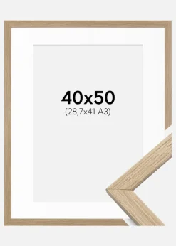 Ramme Stilren Eg 40x50 cm - Passepartout Hvid 29,7x42 cm