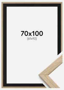Ramme Stilren Eg 70x100 cm - Passepartout Sort 62x93 cm