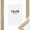 Ramme Stilren Eg 13x18 cm - Passepartout Hvid 9x13 cm