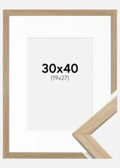Ramme Stilren Eg 30x40 cm - Passepartout Hvid 20x28 cm