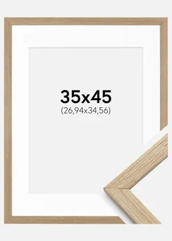 Ramme Stilren Eg 35x45 cm - Passepartout Hvid 11x14 inches