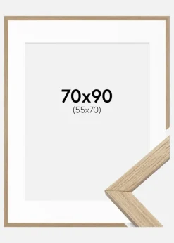 Ramme Stilren Eg 70x90 cm - Passepartout Hvid 56x71 cm