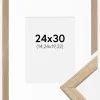 Ramme Stilren Eg 24x30 cm - Passepartout Hvid 6x8 inches