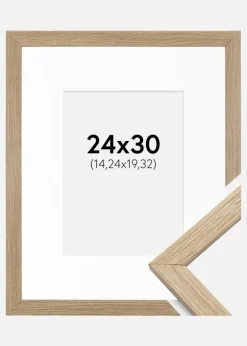 Ramme Stilren Eg 24x30 cm - Passepartout Hvid 6x8 inches