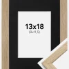 Ramme Stilren Eg 13x18 cm - Passepartout Sort 9x12 cm