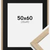 Ramme Stilren Eg 50x60 cm - Passepartout Sort 40x50 cm